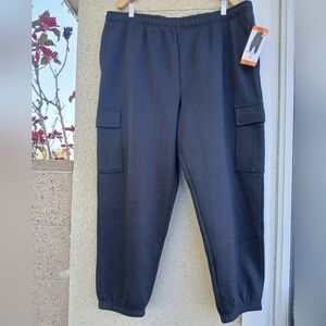 Tuff Athletic Black Cargo Sweatpants